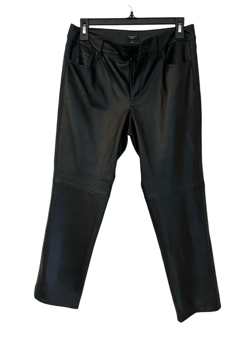 Ann Taylor Factory Black Faux Leather Pants size 6P NWT